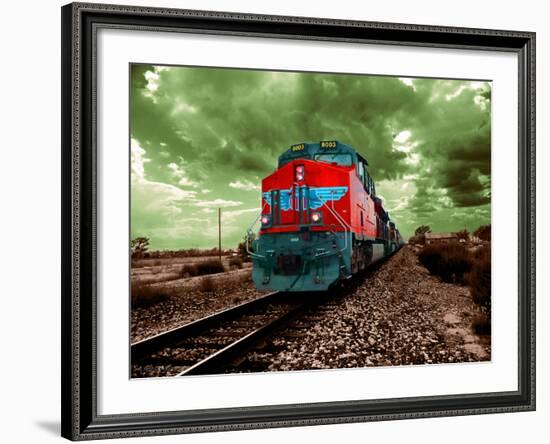 A Classic Vintage Cargo Train in America-Salvatore Elia-Framed Photographic Print