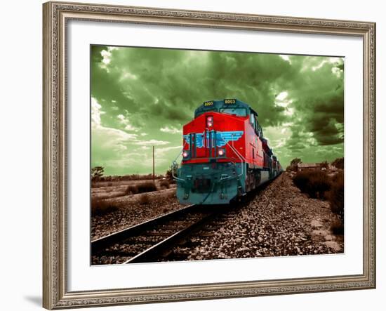 A Classic Vintage Cargo Train in America-Salvatore Elia-Framed Photographic Print