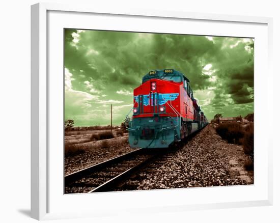 A Classic Vintage Cargo Train in America-Salvatore Elia-Framed Photographic Print