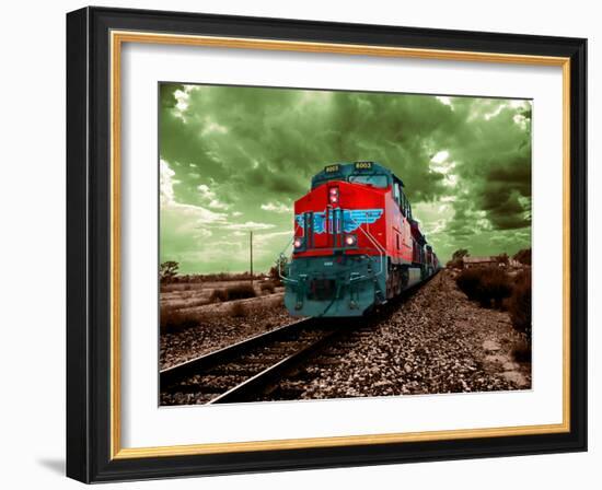 A Classic Vintage Cargo Train in America-Salvatore Elia-Framed Photographic Print