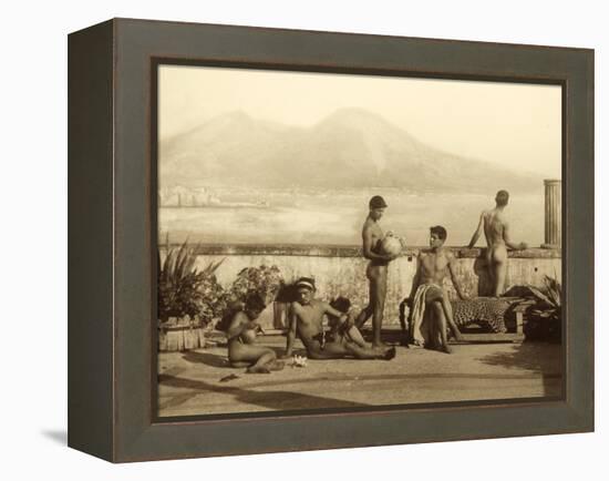 A Classical Scene, Tierra Del Fuego, South America. C.1899-Wilhelm Von Gloeden-Framed Premier Image Canvas