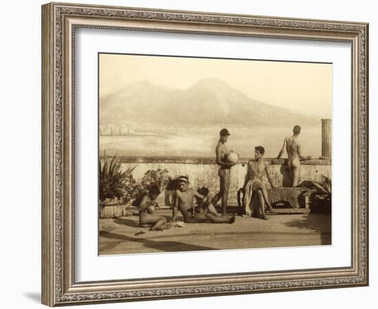 A Classical Scene, Tierra Del Fuego, South America. C.1899-Wilhelm Von Gloeden-Framed Photographic Print