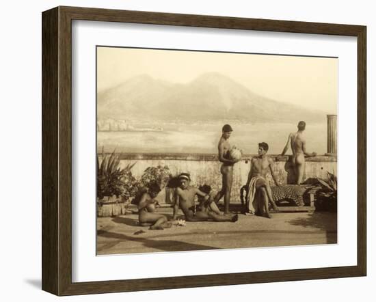 A Classical Scene, Tierra Del Fuego, South America. C.1899-Wilhelm Von Gloeden-Framed Photographic Print