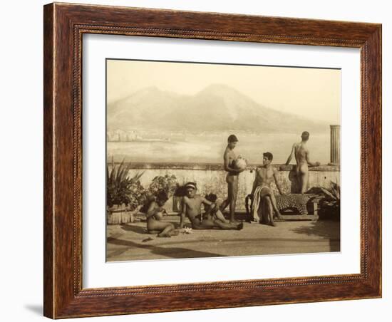 A Classical Scene, Tierra Del Fuego, South America. C.1899-Wilhelm Von Gloeden-Framed Photographic Print