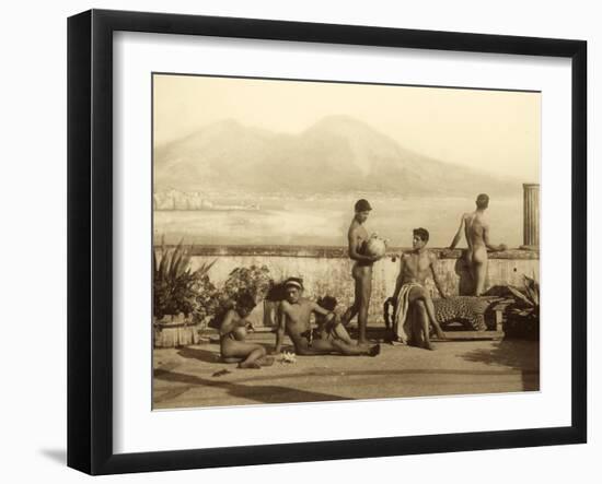 A Classical Scene, Tierra Del Fuego, South America. C.1899-Wilhelm Von Gloeden-Framed Photographic Print