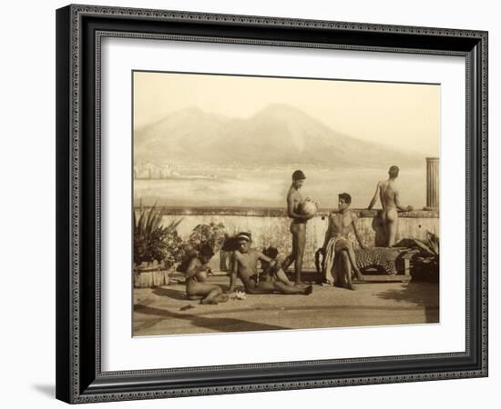 A Classical Scene, Tierra Del Fuego, South America. C.1899-Wilhelm Von Gloeden-Framed Photographic Print