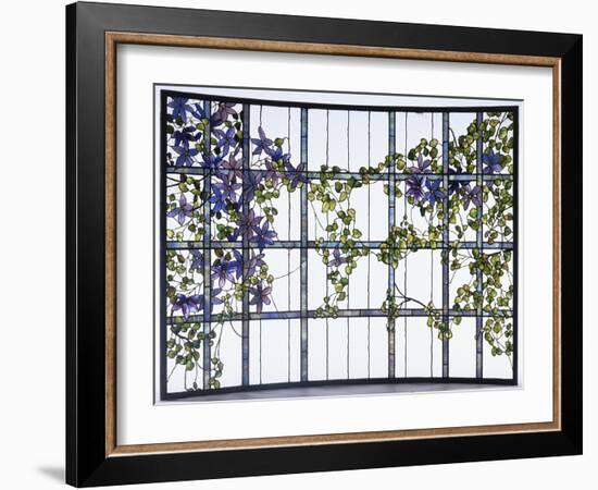 A 'Clematis' Leaded Glass Three-Sectioned Skylight, Akron, Ohio, Circa 1915-Maurice Bouval-Framed Giclee Print