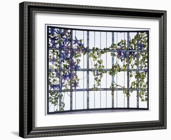 A 'Clematis' Leaded Glass Three-Sectioned Skylight, Akron, Ohio, Circa 1915-Maurice Bouval-Framed Giclee Print