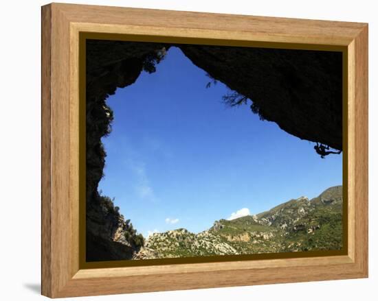 A Climber Tackles an Overhanging Climb in the Mascun Canyon, Rodellar, Aragon, Spain, Europe-David Pickford-Framed Premier Image Canvas