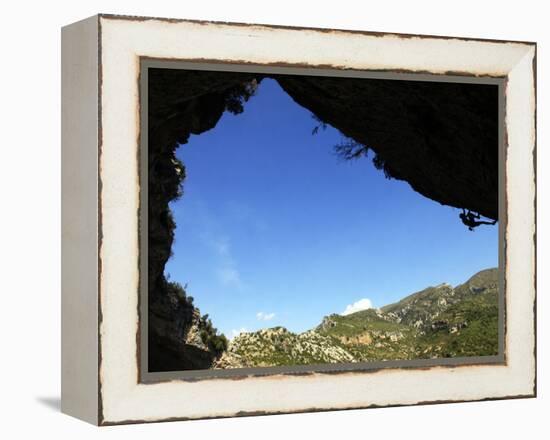 A Climber Tackles an Overhanging Climb in the Mascun Canyon, Rodellar, Aragon, Spain, Europe-David Pickford-Framed Premier Image Canvas