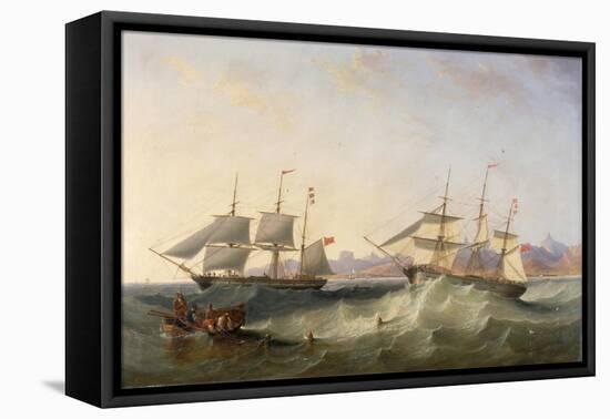 A Clipper and an East Indiaman Leaving Port-John Wilson Carmichael-Framed Premier Image Canvas