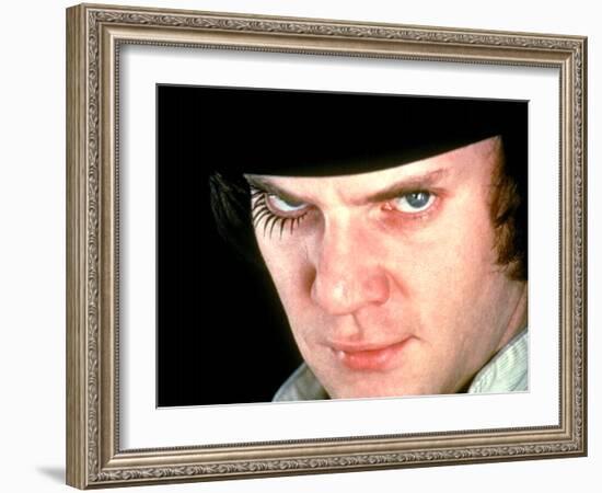 A Clockwork Orange, Malcolm McDowell, 1971-null-Framed Photo