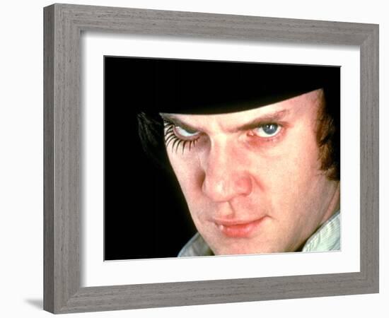 A Clockwork Orange, Malcolm McDowell, 1971-null-Framed Photo