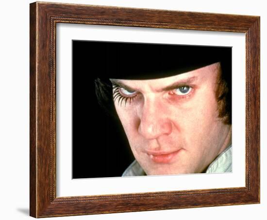 A Clockwork Orange, Malcolm McDowell, 1971-null-Framed Photo