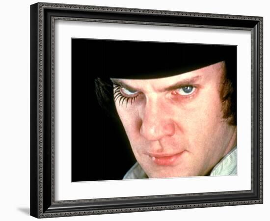 A Clockwork Orange, Malcolm McDowell, 1971-null-Framed Photo