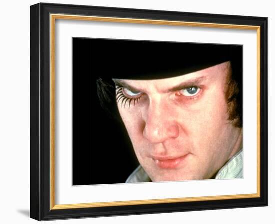 A Clockwork Orange, Malcolm McDowell, 1971-null-Framed Photo