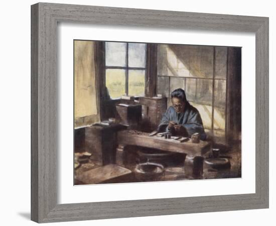 A Cloisonne Worker-Mortimer Ludington Menpes-Framed Giclee Print