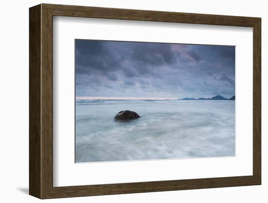 A cloudy but dramatic sunset on Itamambuca beach, Sao Paulo, Brazil.-Alex Saberi-Framed Photographic Print