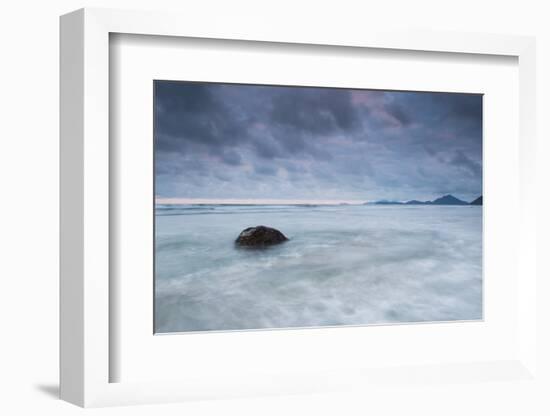 A cloudy but dramatic sunset on Itamambuca beach, Sao Paulo, Brazil.-Alex Saberi-Framed Photographic Print