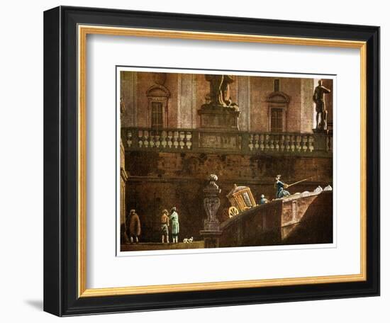 A Coach in Rome, 18th Century-Bernardo Bellotto-Framed Giclee Print