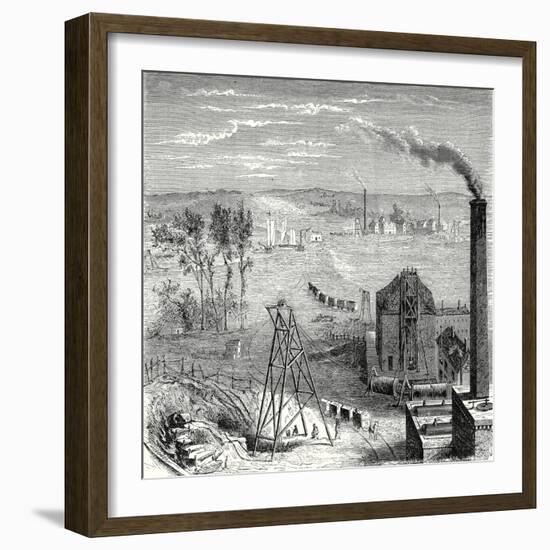 A Coal Mine in Newcastle with Wagons Drawn by Horses on Wooden Rails-null-Framed Giclee Print