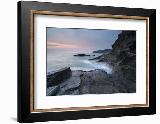 A coastal scene from Trebarwith Strand, Cornwall, England, United Kingdom, Europe-Jon Gibbs-Framed Photographic Print