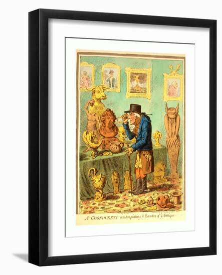 A Cognocenti Contemplating Ye Beauties of Ye Antique-null-Framed Giclee Print