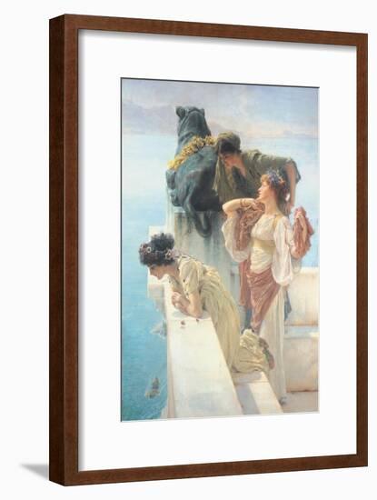 A Coign of Vantage-Sir Lawrence Alma-Tadema-Framed Art Print