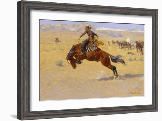 A Cold Morning on the Range, c.1904-Frederic Sackrider Remington-Framed Giclee Print