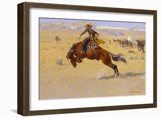 A Cold Morning on the Range, c.1904-Frederic Sackrider Remington-Framed Giclee Print