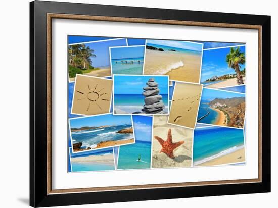 A Collage Of Some Pictures Of Different Beaches Of Spain-nito-Framed Art Print