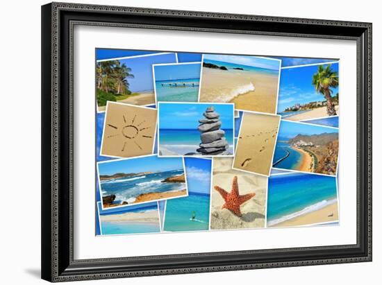 A Collage Of Some Pictures Of Different Beaches Of Spain-nito-Framed Art Print