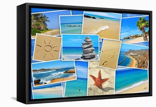 A Collage Of Some Pictures Of Different Beaches Of Spain-nito-Framed Stretched Canvas