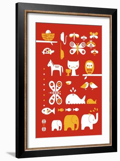 A Collection of Animals-Dicky Bird-Framed Giclee Print