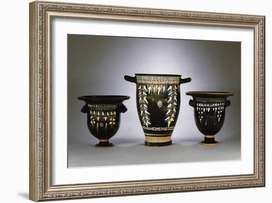 A Collection of Apulian Gnathia-Ware Bell Kraters, Circa 330-300 B.C-null-Framed Giclee Print