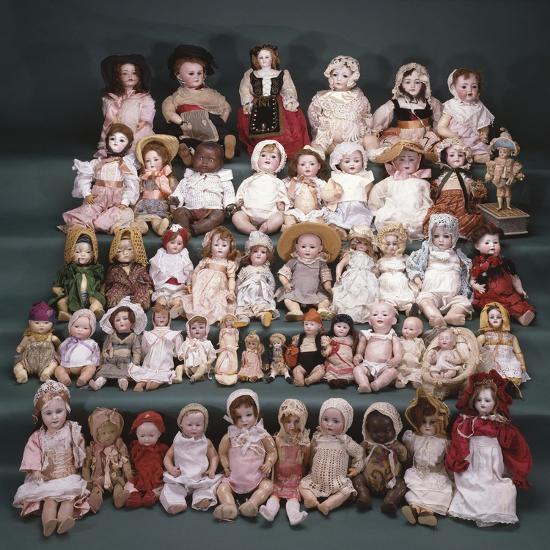 'A Collection of German and French Bisque Headed Dolls' Giclee Print ...