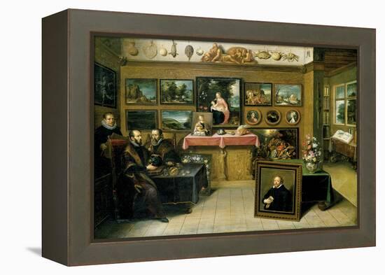 A Collector's Cabient with Abraham Ortelius and Justus Lipsius-Frans Francken the Younger-Framed Premier Image Canvas