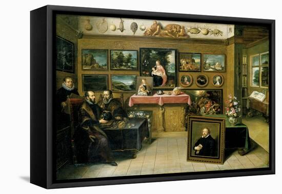 A Collector's Cabient with Abraham Ortelius and Justus Lipsius-Frans Francken the Younger-Framed Premier Image Canvas