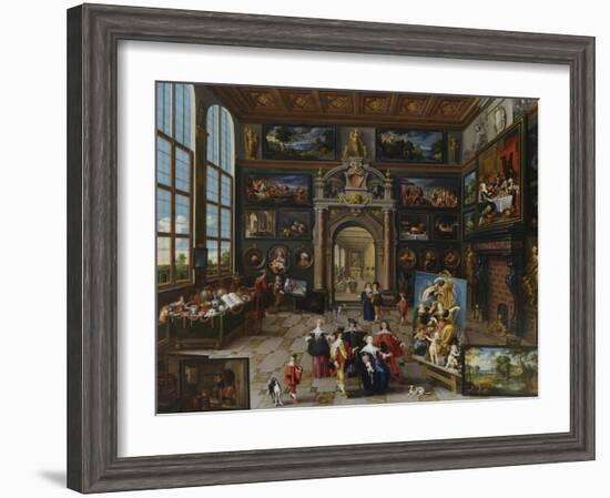 A Collector's Gallery. (Realised with Cornelis De Baellieur)-Frans Francken the Younger-Framed Giclee Print