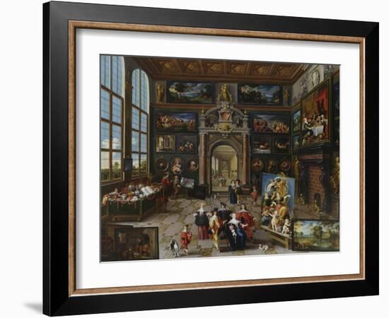 A Collector's Gallery. (Realised with Cornelis De Baellieur)-Frans Francken the Younger-Framed Giclee Print