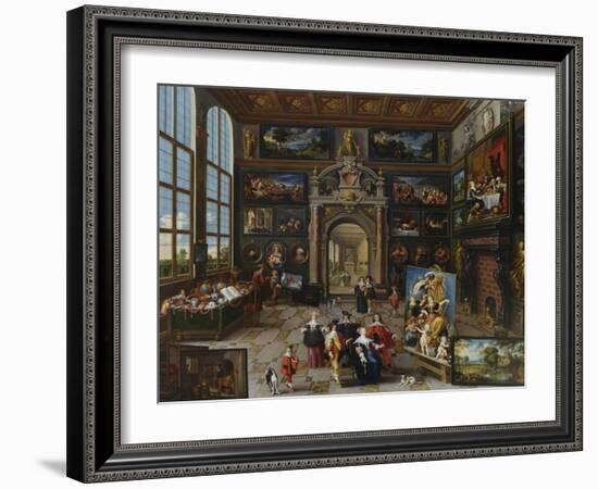 A Collector's Gallery. (Realised with Cornelis De Baellieur)-Frans Francken the Younger-Framed Giclee Print