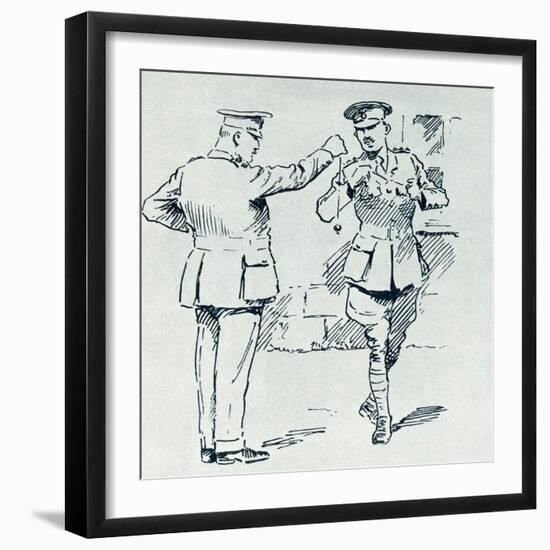 A Colonel and His Adjutant Playing Conkers During the First World War-null-Framed Giclee Print