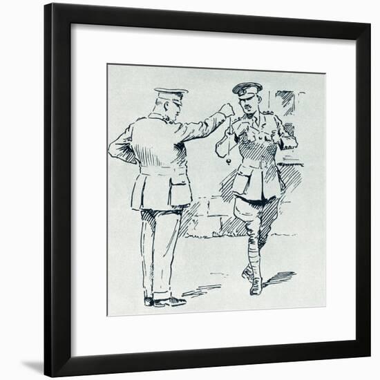 A Colonel and His Adjutant Playing Conkers During the First World War-null-Framed Giclee Print
