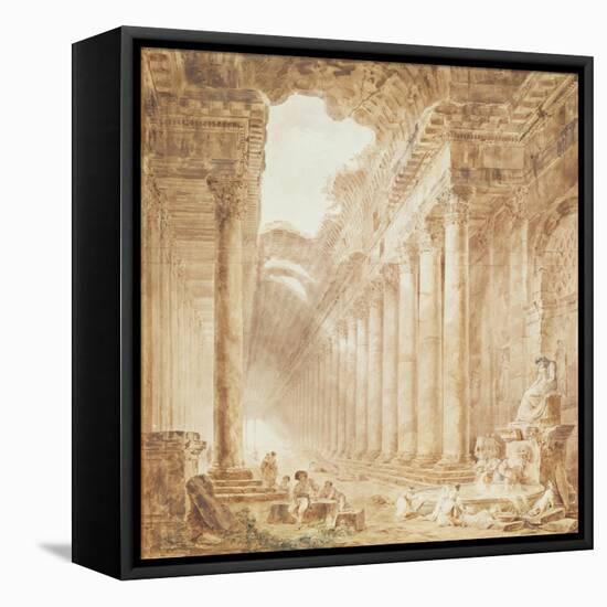 A Colonnade in Ruins, 1780-Hubert Robert-Framed Premier Image Canvas