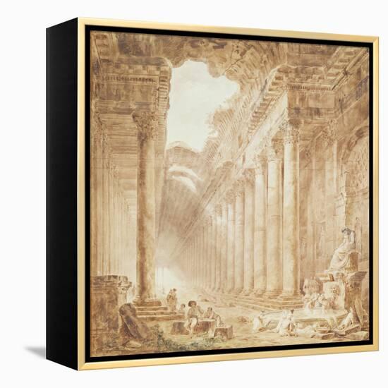 A Colonnade in Ruins, 1780-Hubert Robert-Framed Premier Image Canvas