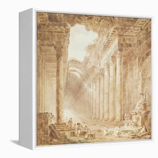 A Colonnade in Ruins, 1780-Hubert Robert-Framed Premier Image Canvas