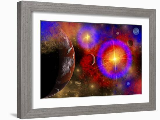 A Colorful Section of Alien Space in Our Galaxy-null-Framed Art Print