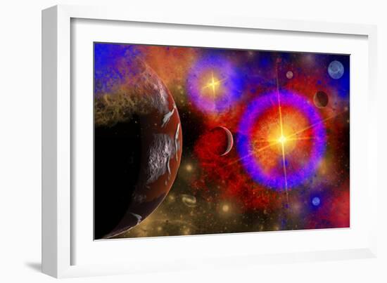 A Colorful Section of Alien Space in Our Galaxy-null-Framed Art Print