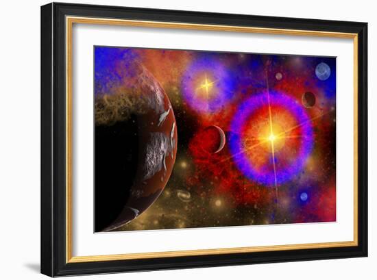 A Colorful Section of Alien Space in Our Galaxy-null-Framed Art Print