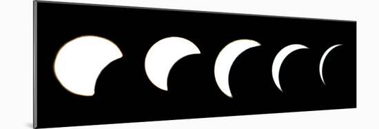 A Combo Picture Shows the Different Phases of a Partial Solar Eclipse-null-Mounted Photographic Print